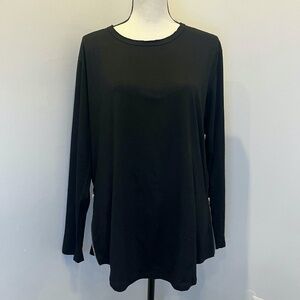 Men's Black long sleeve top with zipper side details